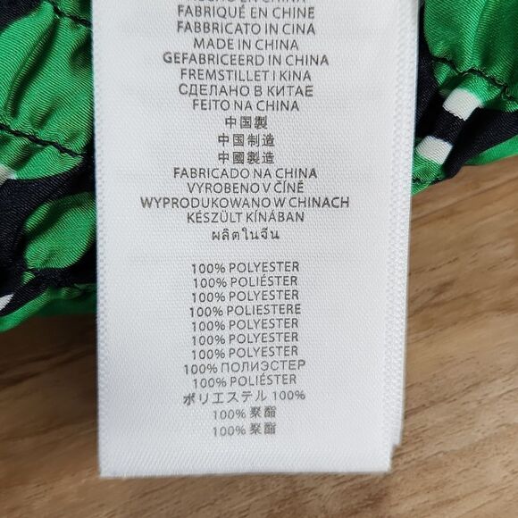 💜Michael Kors Green Circular Geo Print Adjustable Long Sleeve Blouse Small - Picture 11 of 12